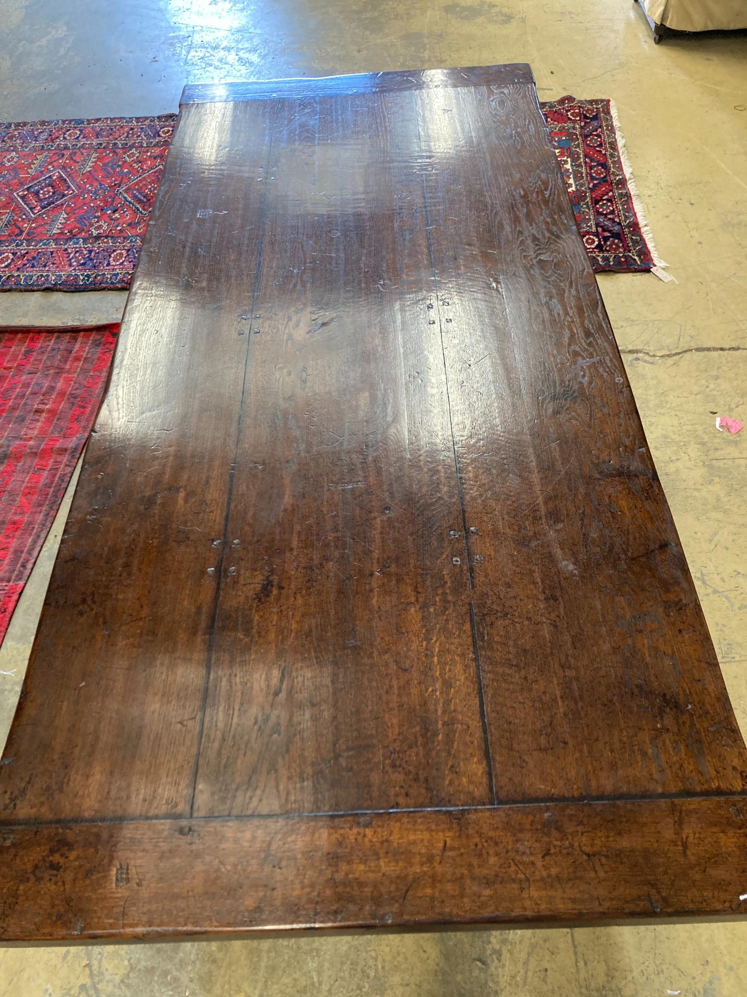 A 17th century style oak refectory table